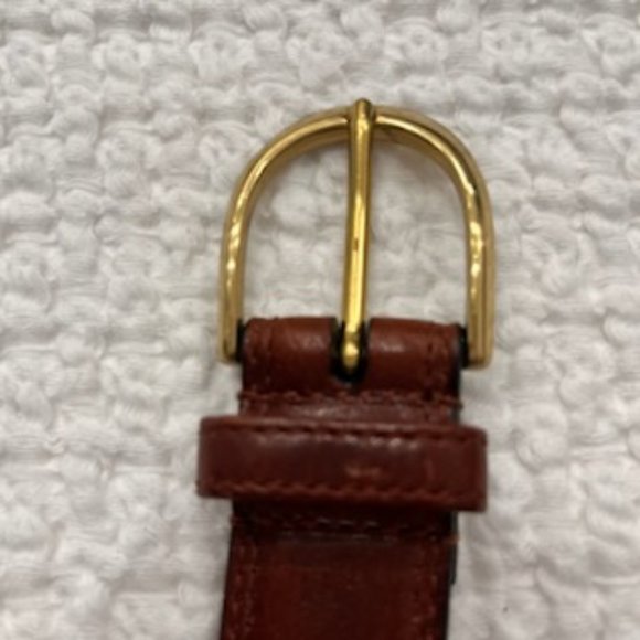 John Henry Full Grain-Oil Tan Leather Belt Men’s 38 Brown Brass Buckle Casual - Picture 2 of 8